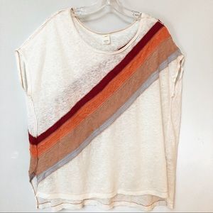 WE THE FREE Free People Rainbow Raw Edge Tee SZ S